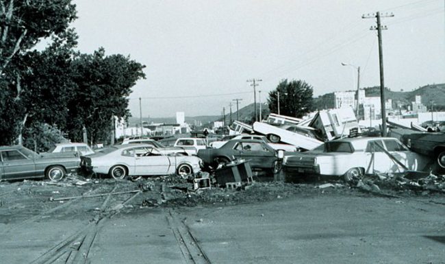 Aftermath of the flash flood of June 9-10, 1972, Rapid City, South Dakota.
